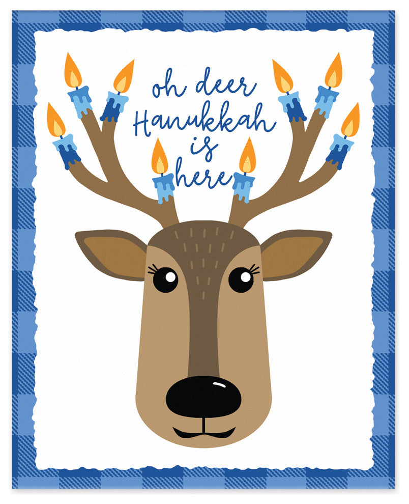 Hanukkah Deer 8"x10" Easelback Canvas