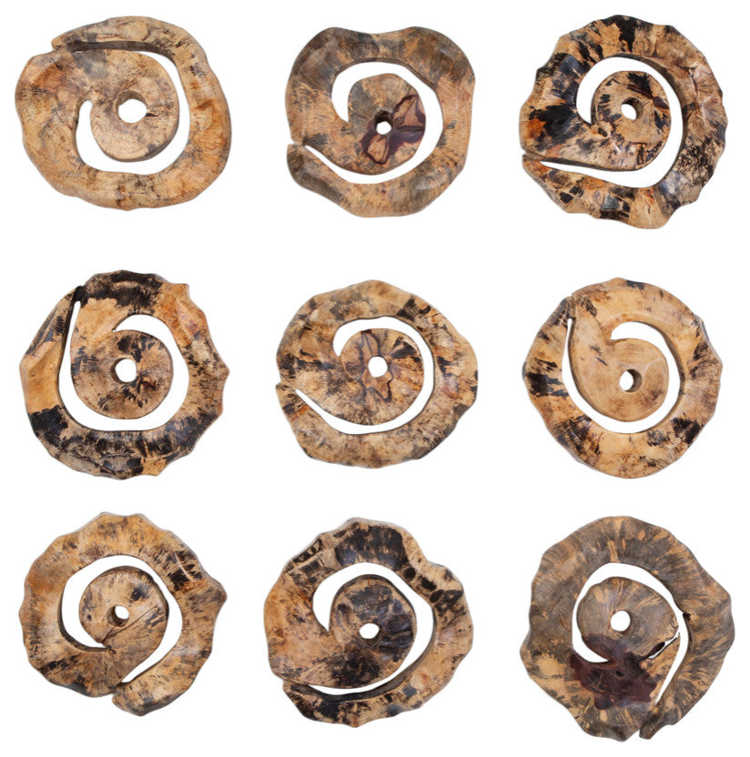 Uttermost Corkscrew Wood Wall Decor Set of 9