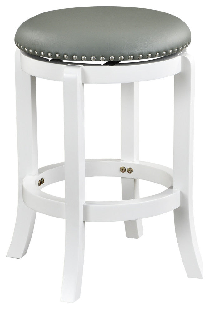 Cordova Backless Swivel Stool, White