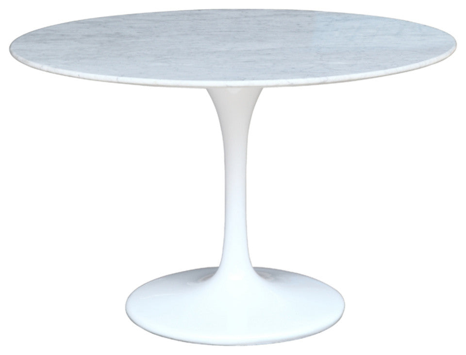 Tulip Faux Marble Table 39", White