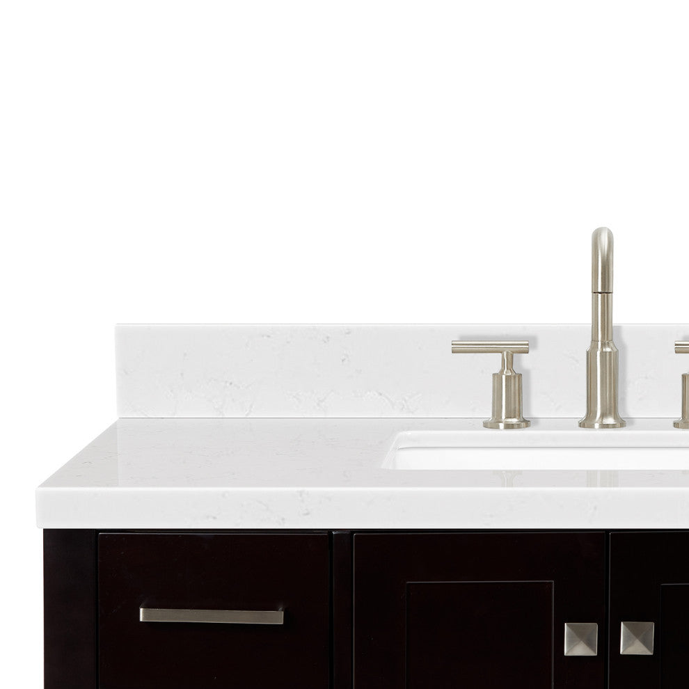 Ariel Cambridge 42" Single Rectangle Sink Vanity, Carrara Quartz
