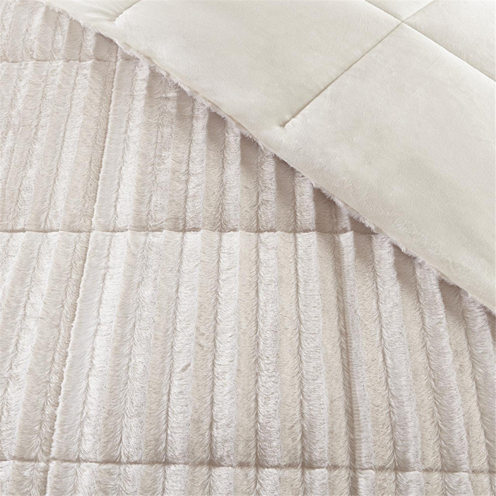 Madison Park Duke Dux Faux Fur 3-Piece Comforter Mini Set