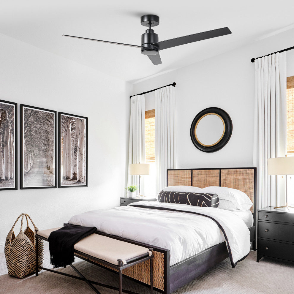 54-inch Industrial Ceiling Fans without Light, Black