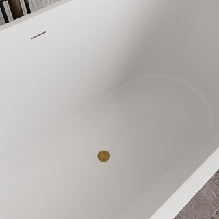 59" Streamline NDR-362-11-BGL Freestanding Tub, Tray, Drain in Brushed Gold