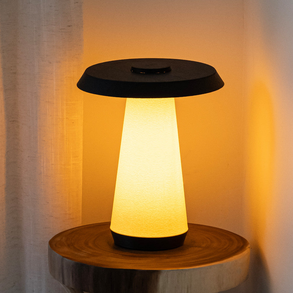 Mid-Century Minimalist Plant-Based PLA 3D Printed Dimmable LED Table Lamp Yellow