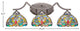 Zilo 3 Light Bath Bar With 7" Kaleidoscope Art Glass