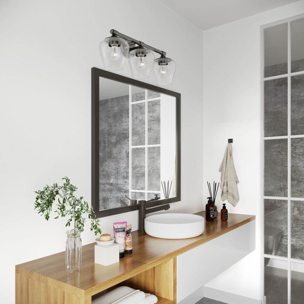Willow 3 Light Black Chrome Vanity Sconce