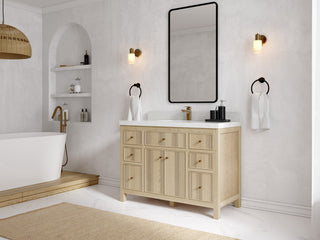 Sonoma Oak 48 Single Sink Bath Vanity with 2" Carrara Marble