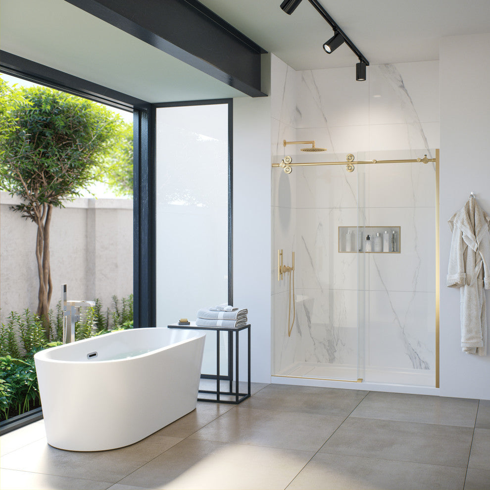 OVE Decors Lyra 67" Seamless White Acrylic Freestanding Oval Bathtub