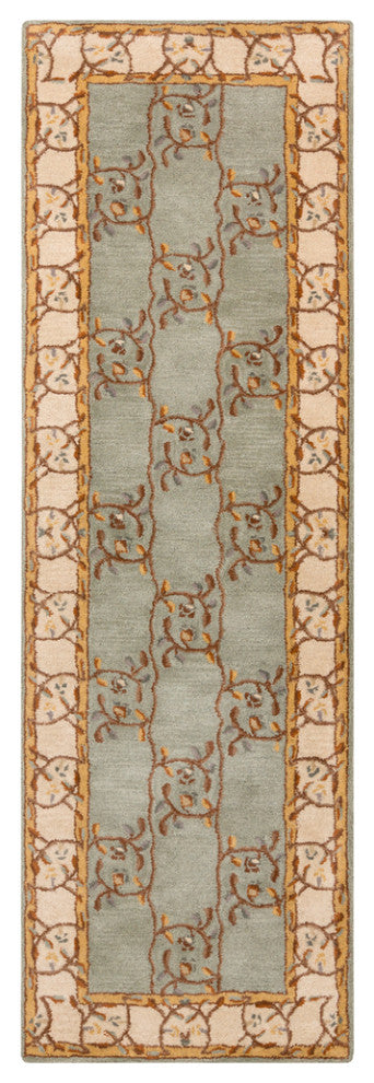 Surya Caesar CAE-1100 Traditional Area Rug, Sage, 3' x 12' Runner