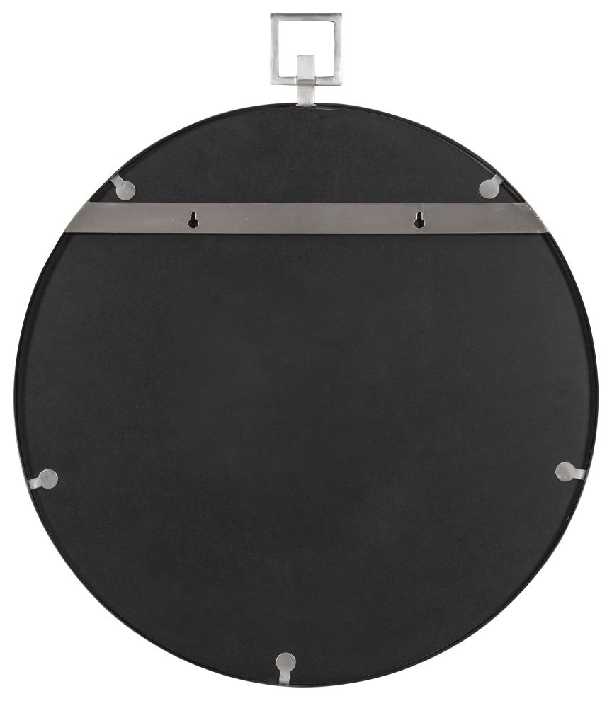 Tabb Round Framed Mirror, Silver 24x28