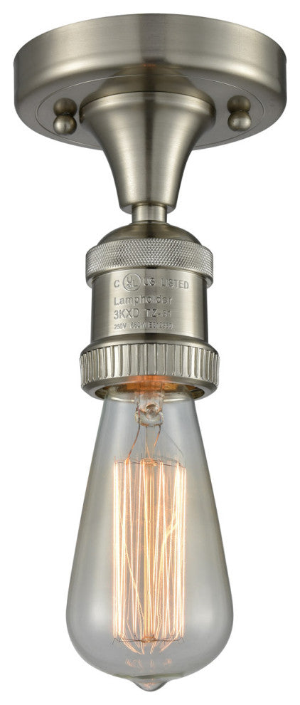 INNOVATIONS LIGHTING 517-1C-SN Bare Bulb 1 Light Semi-Flush Mount
