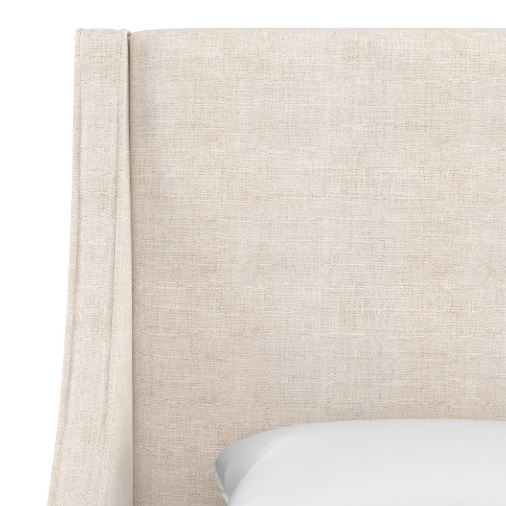 Wingbacl Bed, Linen Talc, Queen