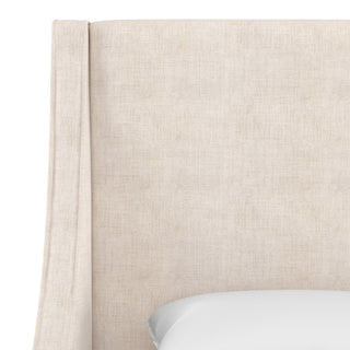 Wingbacl Bed, Linen Talc, Queen