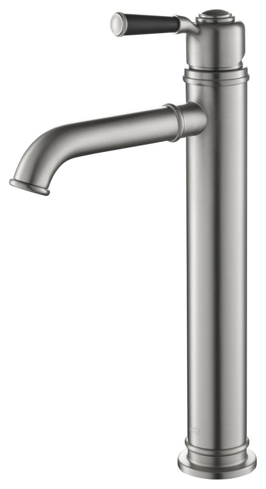 Victorian Brass Single Hole Bathroom Vessel Sink Faucet KBF1013, Brush Nickel