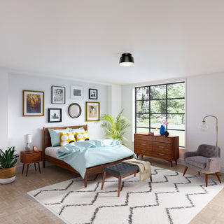 Hunter Cranbrook Collection 1-Light Cylinder Flush Mount, Matte Black