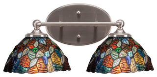 Capri 2-Light Bath Bar, Brushed Nickel/Blue Mosaic Art