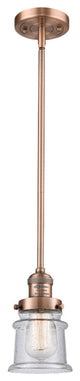 Small Canton 1-Light Mini Pendant, Antique Copper, Seedy
