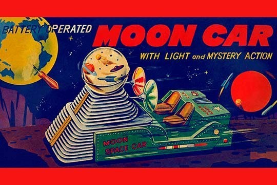 Moon Car - Canvas Poster 20" x 30"