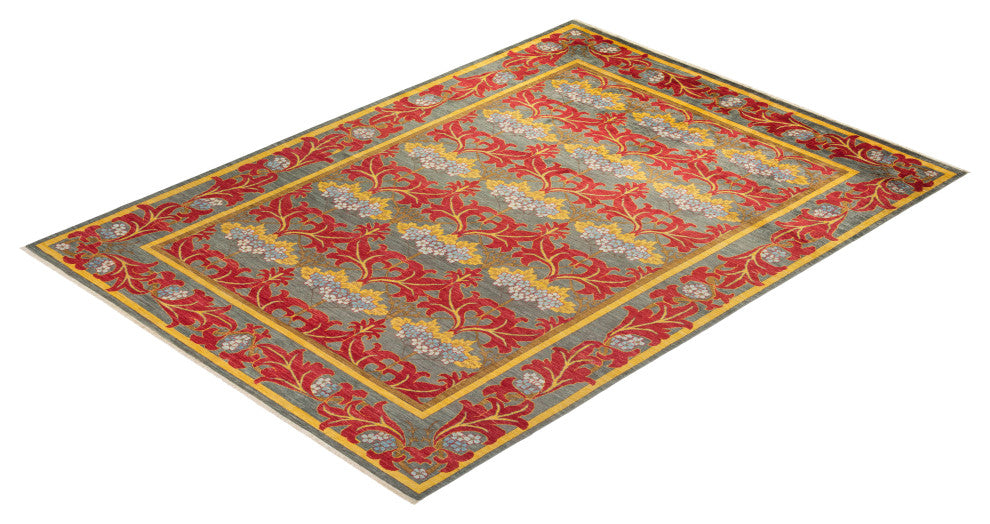 Arts and Crafts, One-of-a-Kind Hand-Knotted Area Rug Gray, 8'8"x11'9"