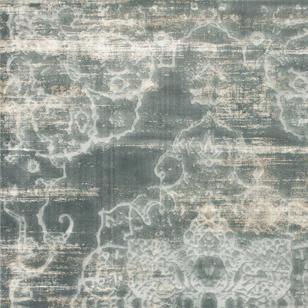 HomeRoots 8'x11' Slate Blue Machine Woven Distressed Traditional Indoor Area Rug