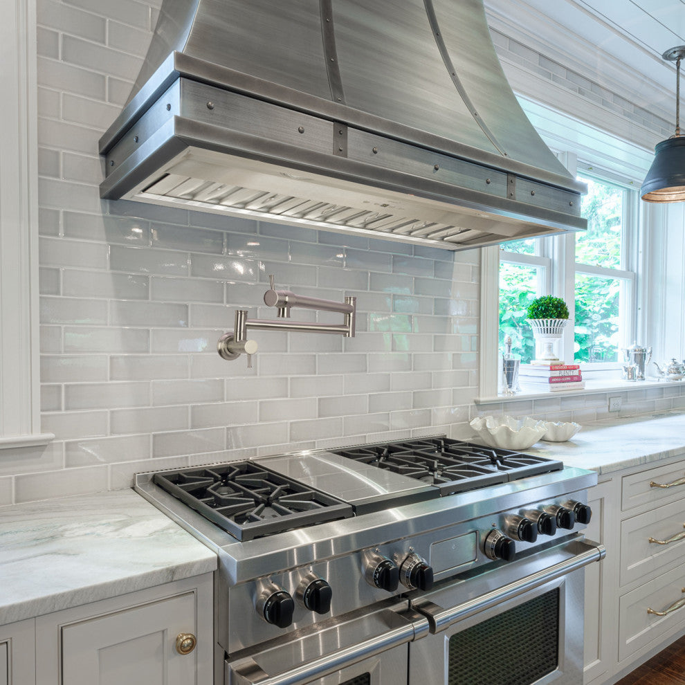 Akicon Pot Filler Kitchen Faucet Wall-Mounted, Brushed Nickel