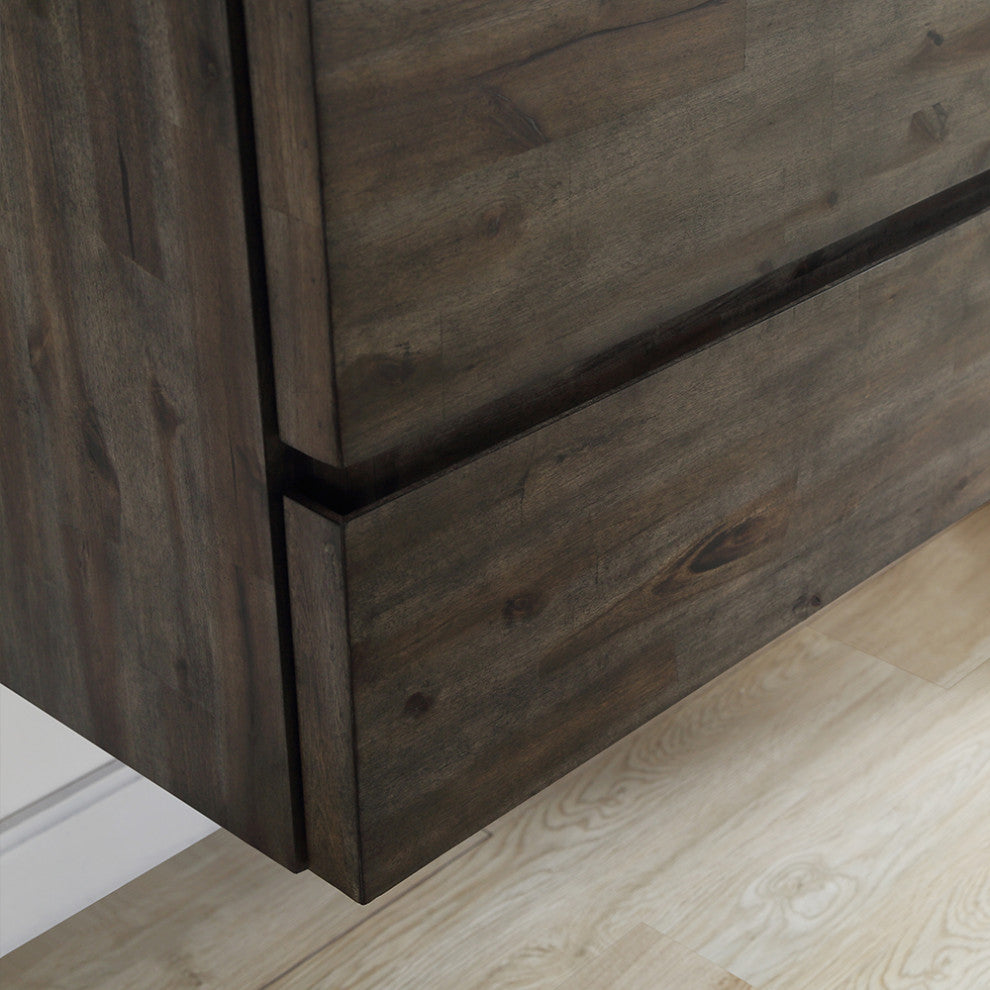 Formosa Floor Standing Open Bottom Double Sink Bathroom Cabinet With Top, 84"