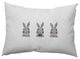 Bunny Triplets Easter Indoor/Outdoor Lumbar Pillow, Dark Cobalt Blue, 14x20"