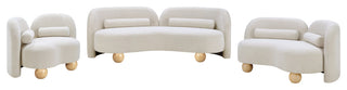 Daphne Upholstered Chair/Loveseat/Sofa, Cream, Boucle Fabric, Sofa