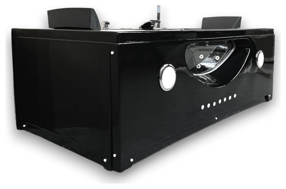 Whirlpool Tub Black 71"x36" Hot Tub Double Pump and Heater, Hypnotic