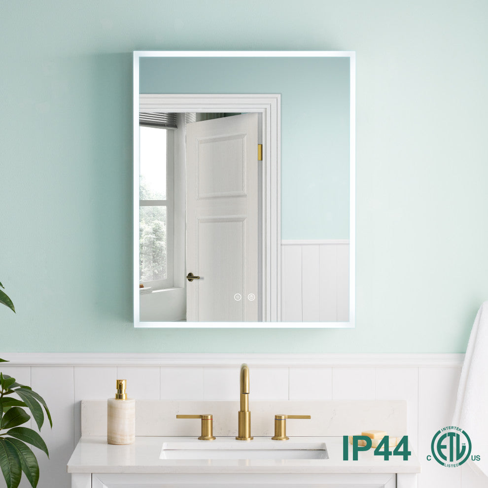 LED Medicine Cabinet with Mirror, 3X Magnifier Glass, Recessed/Surface Mount, 24"x30" Right Door