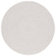 Safavieh Braided BRA201 Rug Machine-Washable, Ivory/Light Grey, 7' Round