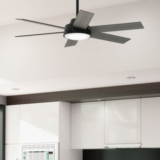 52" Donatella Matte Black Ceiling Fan, LED Light Kit and Handheld Remote
