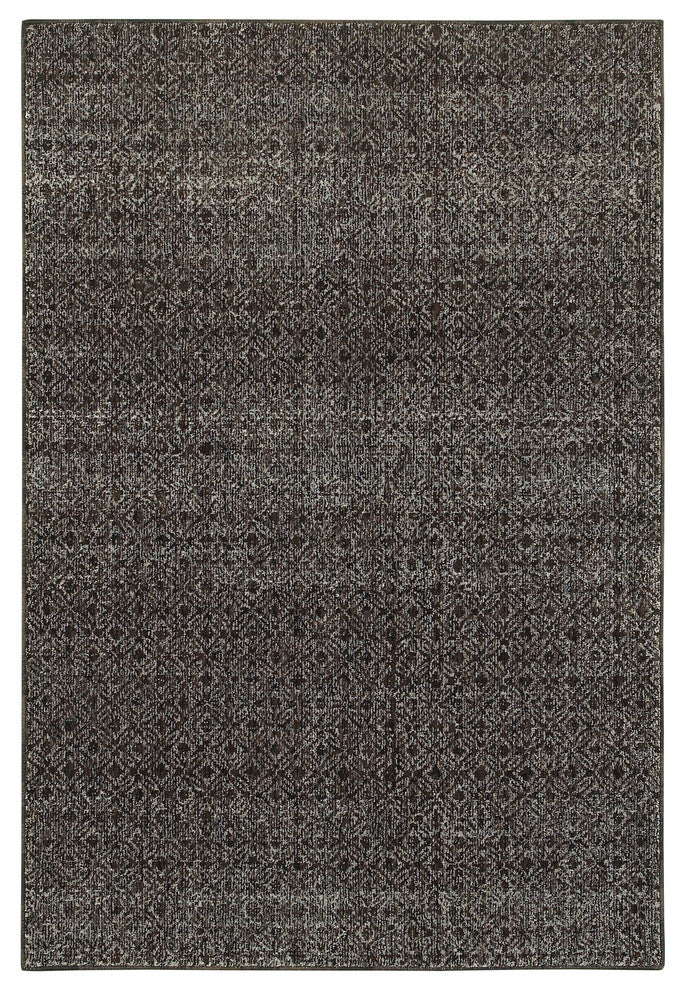 Oriental Weavers Sphinx Atlas 8048Q Solid Color Rug, Black/Gray, 5'3"x7'3"
