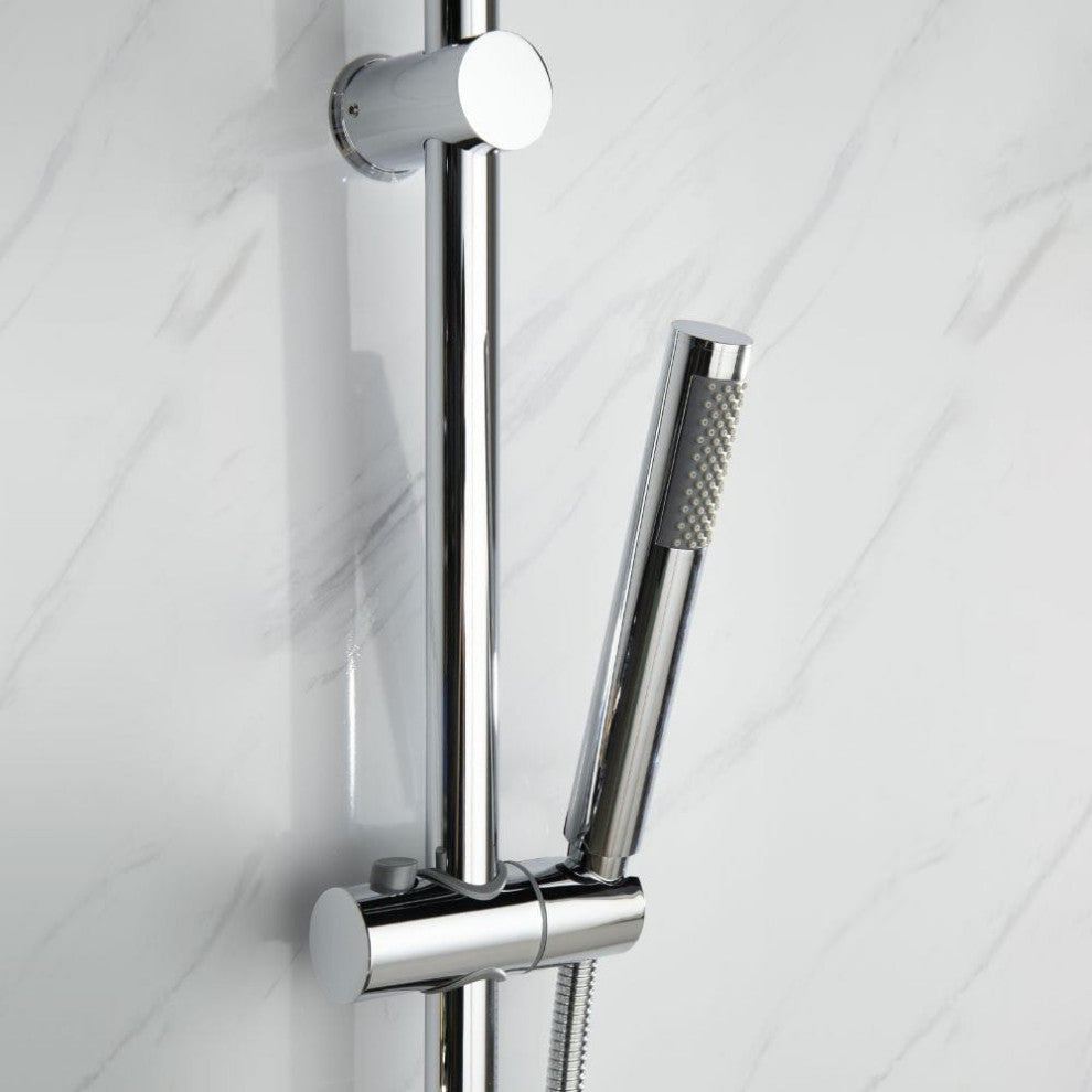 Luviah Set 8" Chrome Round Rain Shower and Handheld