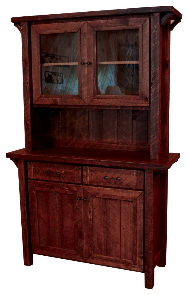 Barnwood Style Timber Peg Buffet Hutch, Michael's Cherry