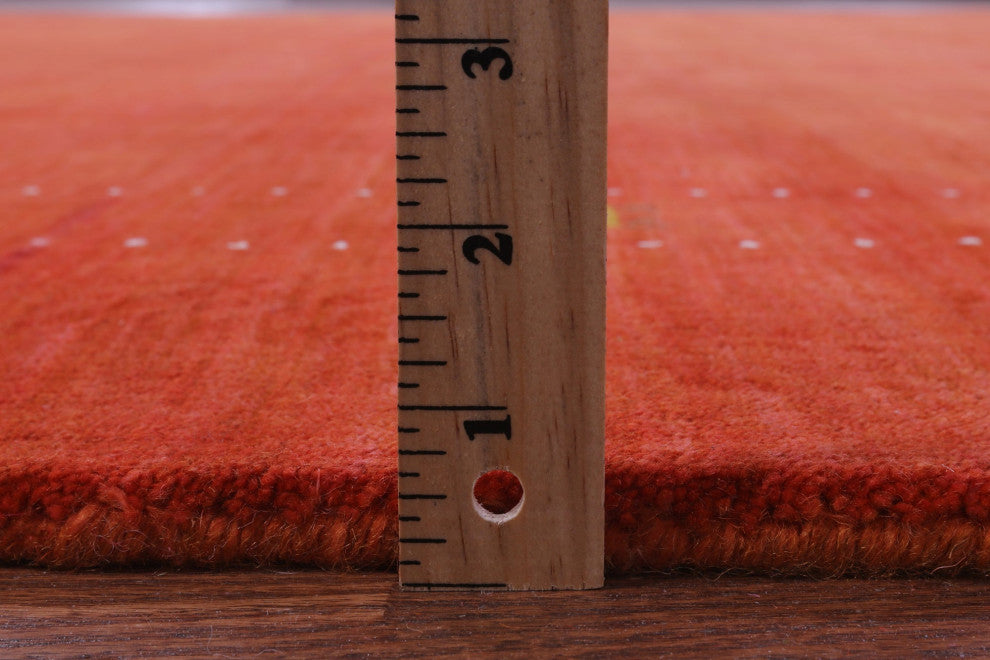 8' Square Hand Knotted Persian Gabbeh Wool Rug - Q15102