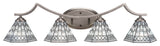 Zilo 4 Light Bath Bar, Graphite Finish, 7" Pewter Tiffany Glass