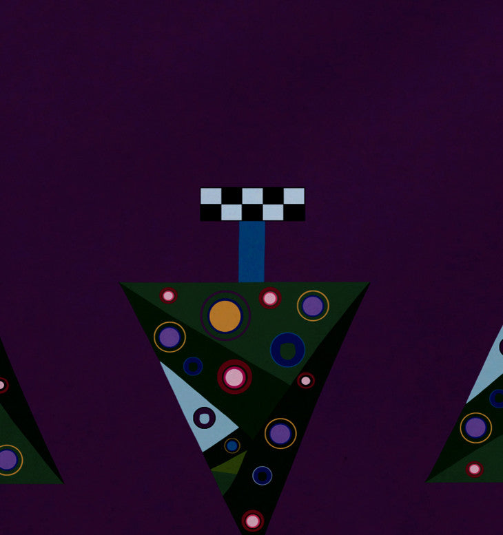 Crazy Christmas, Holiday Print Placement, Purple, Set of 4