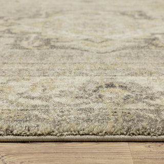 Fleming Vintage Medallion Beige and  Grey Area Rug, 7'10"x10'10"
