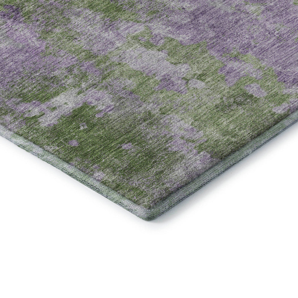 Premium Machine Washable Mayfield AMF573 Green 2'3" x 7'6" Runner Rug