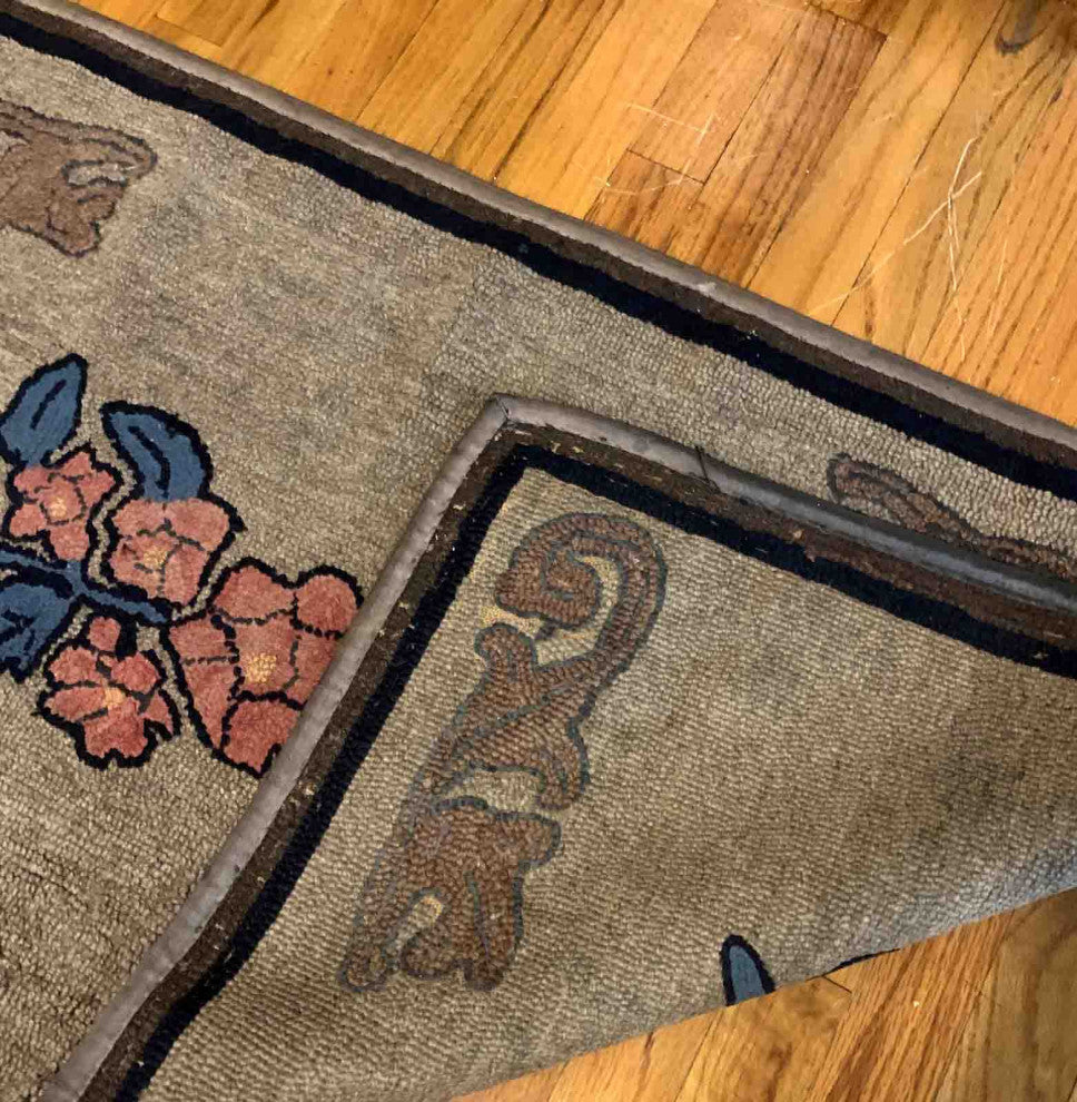 Handmade Antique American Hooked Rug, 2.3'x4', 70cmx122cm 1900s