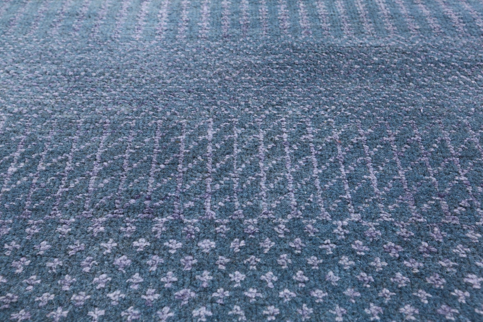 6' Round Wool and Silk Savannah Grass Hand Knotted Rug Q11467