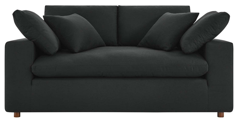 Commix Down Filled Overstuffed Loveseat - Black