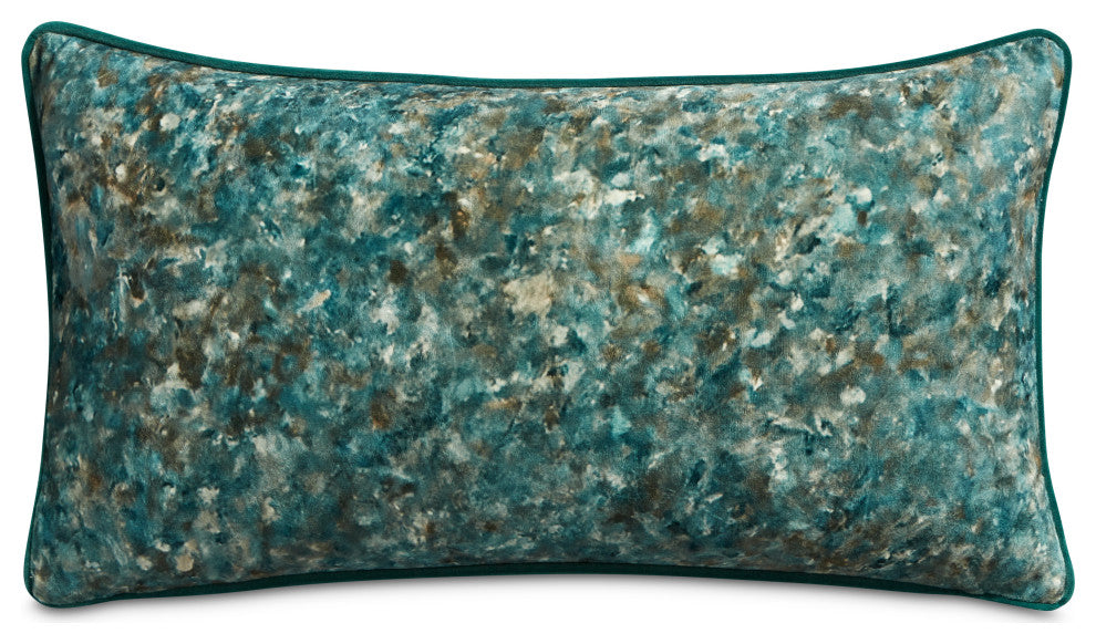 Renue Tatum 13"x24" Velvet Throw Pillow, Set of 2, Juniper Teal
