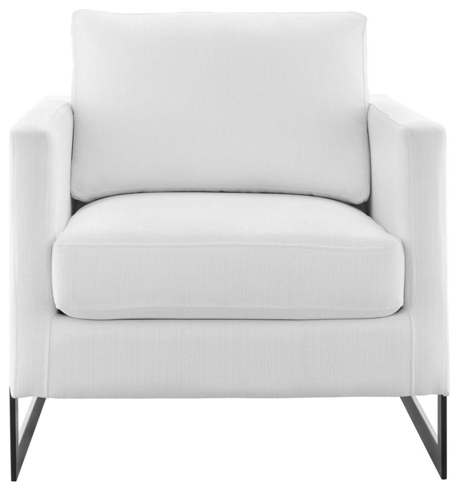 Posse Upholstered Fabric Accent Chair - Black White EEI-4391-BLK-WHI