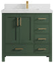 Malibu 36 Center Sink Bath Vanity in Lafayette Green 2" Empira Quartz