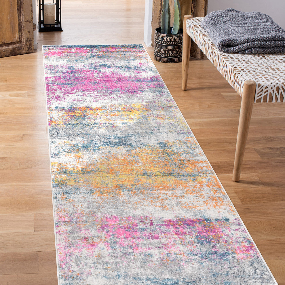 Montana Blesilda Runner, Orange, 2'7" x 8', Abstract