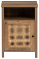 Melamine Board Nightstand with Door and Exterior Shelves