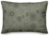 Green Sunflower Icons 20 x 14 Spun Poly Pillow